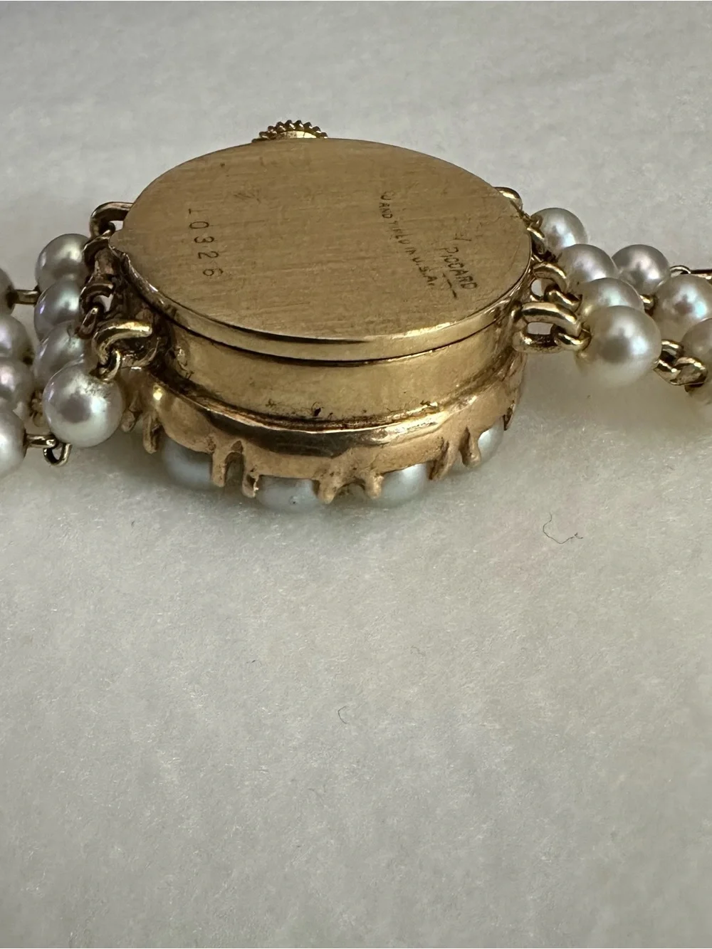 Rare Vintage Lucien Piccard 14k Gold and Pearl Women’s Watch